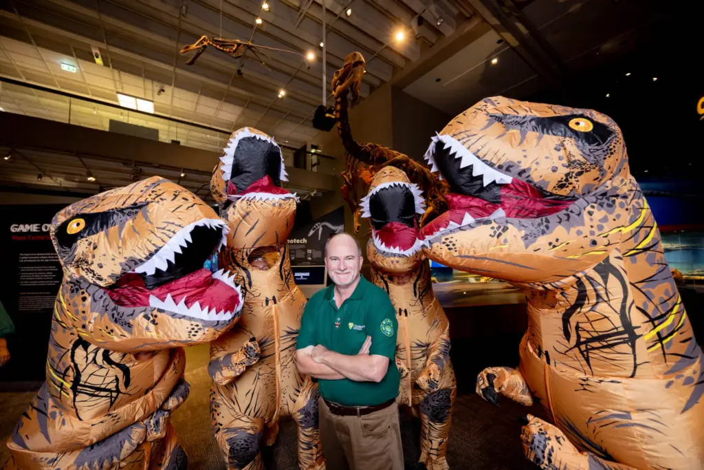 Dr Scott Hocknull and friends at QLD dinosaur Week Launch
