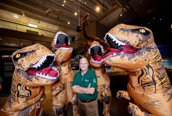 Dr Scott Hocknull and friends at QLD dinosaur Week Launch